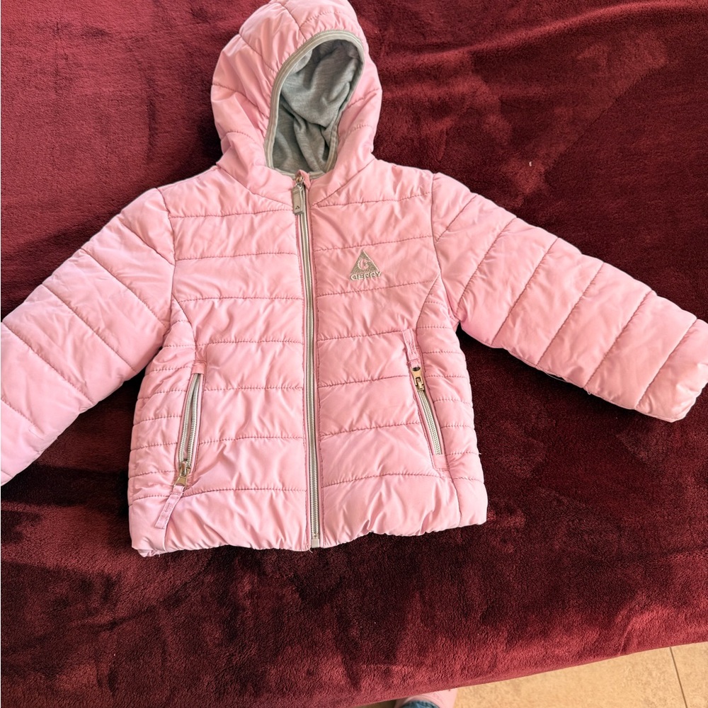 Pink Hooded Puffer Jacket